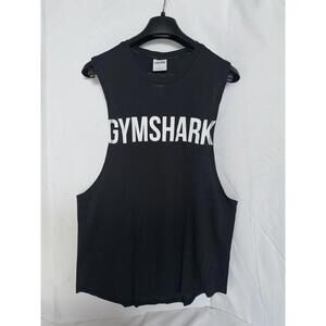 GYMSHARK Fitness Prime Drop Arm Logo Tank Workout Train Exercise Black LG *NWOT*